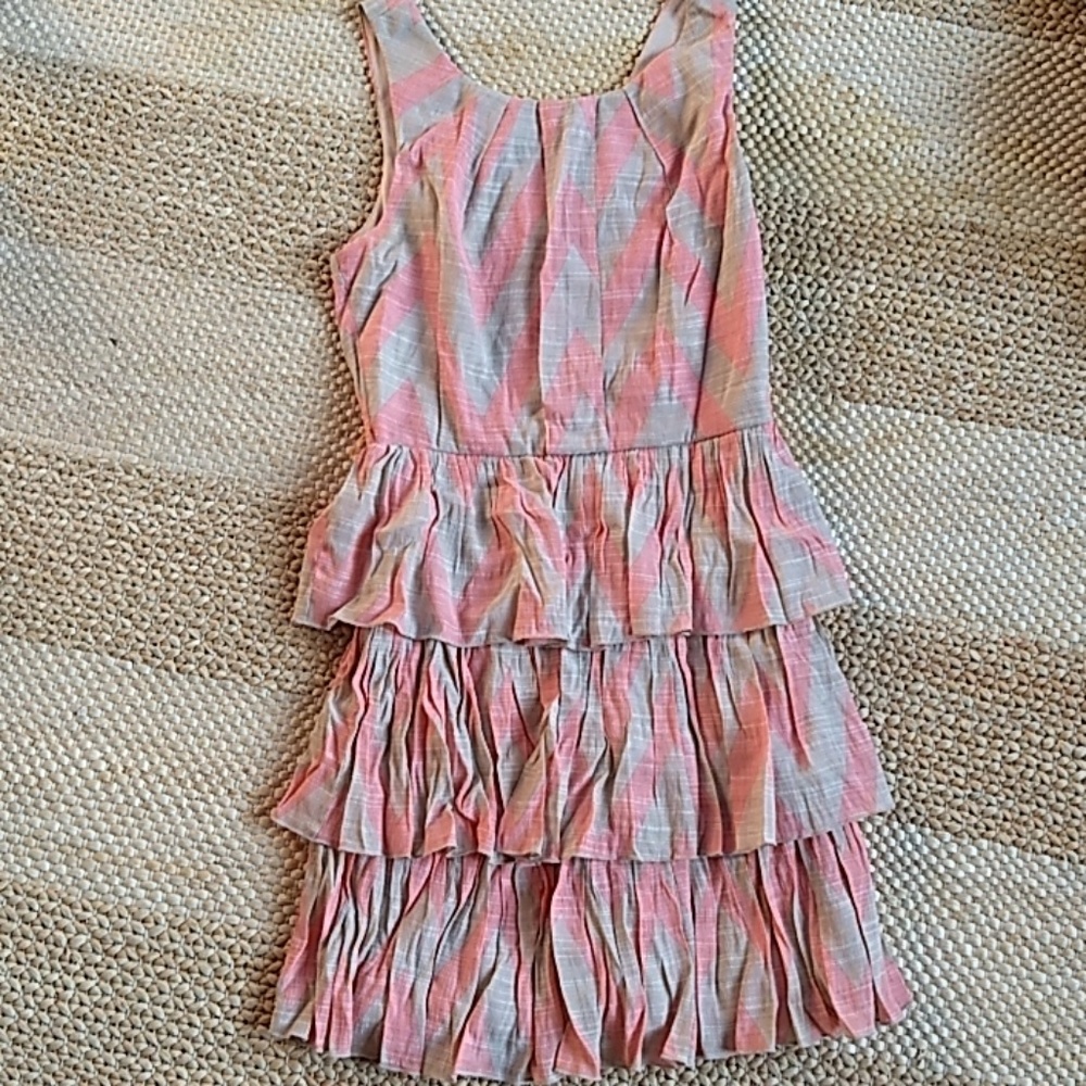 Teeze Me tiered Chevron dress